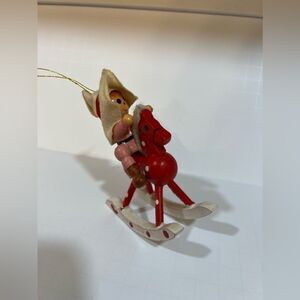 Vintage 1980’s Christmas Horse & Child Wood Ornament